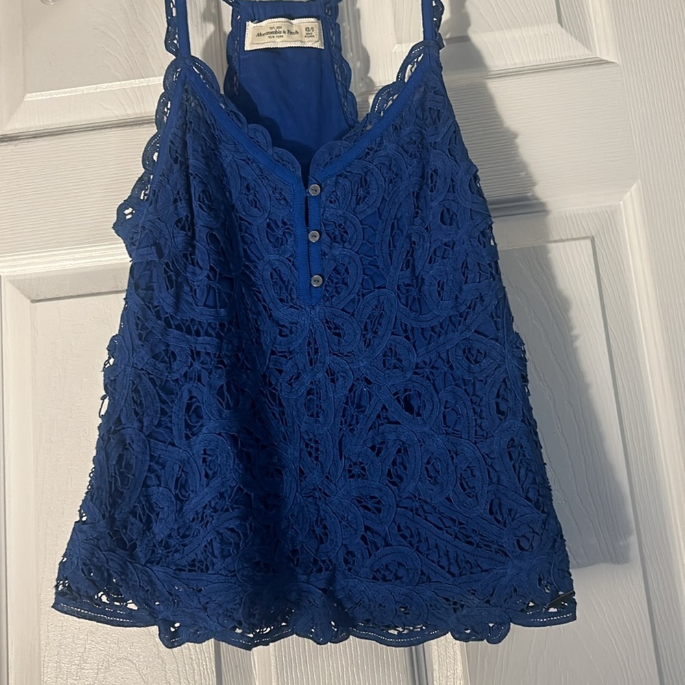 A&F Blue Lacey Tank - Picture 2 of 3